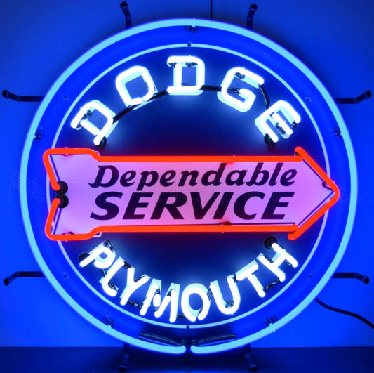 Dodge Dependable Service Neon Sign