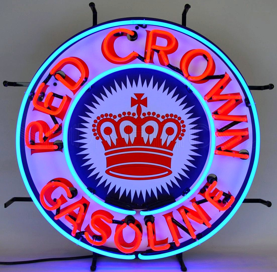 Red Crown Gasoline Neon Sign