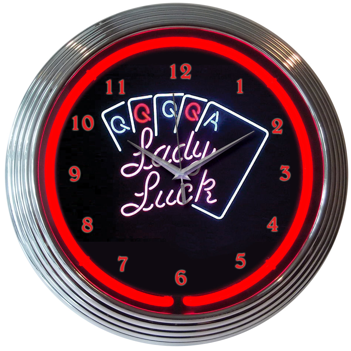 Lady Luck Neon Clock